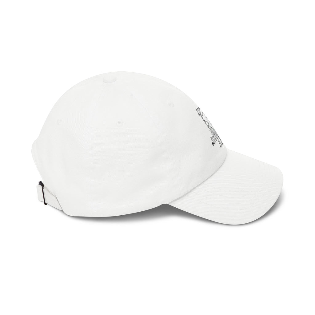 White baseball cap on a white background